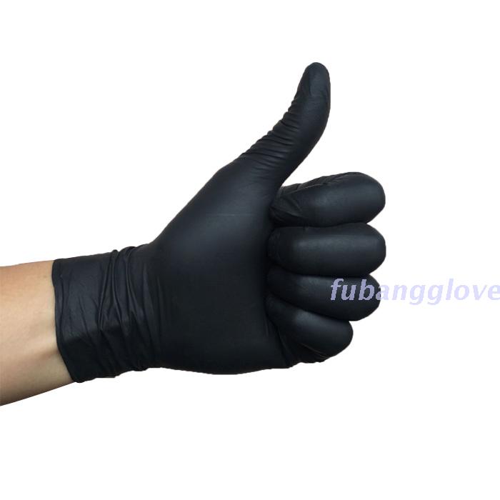 黑白色丁腈橡胶乳胶无粉加厚手套实验室防护耐油防酸工业手套10双