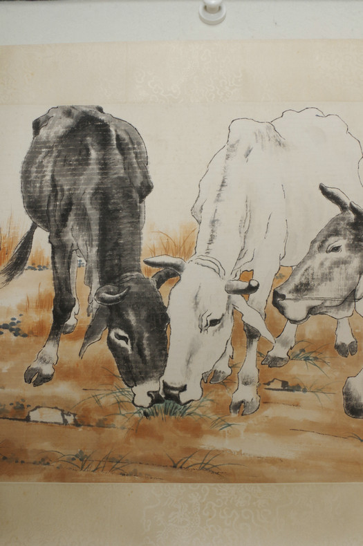 方人定 三牛图(文治上款)