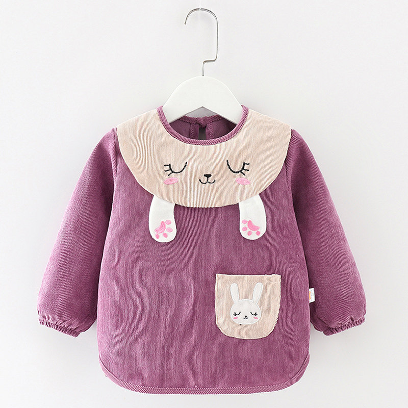 宝宝罩衣吃饭围兜儿童长袖防水秋冬款饭兜小孩儿婴儿防脏反穿罩衣