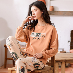 雪可儿秋季新款少女休闲全棉睡衣