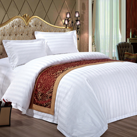 宾馆四件套纯棉白色专用床单被套批发全棉民宿五星级酒店床上用品
