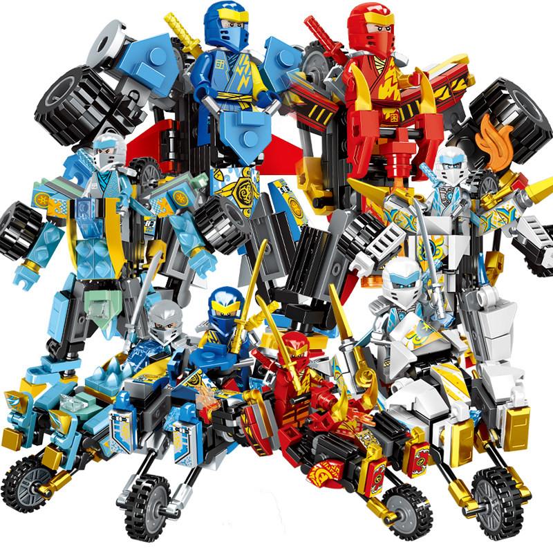 2022年新品乐高幻影忍者机甲机器人摩托车儿童拼装益智积木玩具男