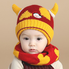 韩版婴儿帽子毛线帽保暖儿童加绒6-12个月1-2岁秋冬宝宝帽子男女