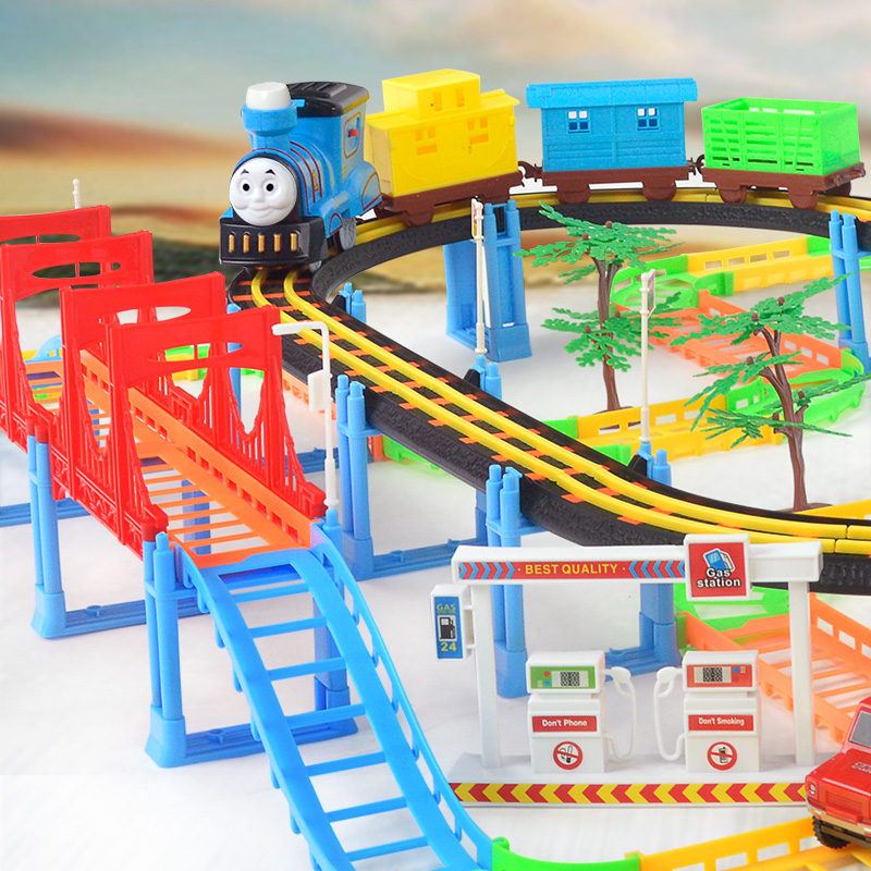 托马斯小火车头套装电动多层轨道车小汽车儿童玩具男孩3-4-5-6岁