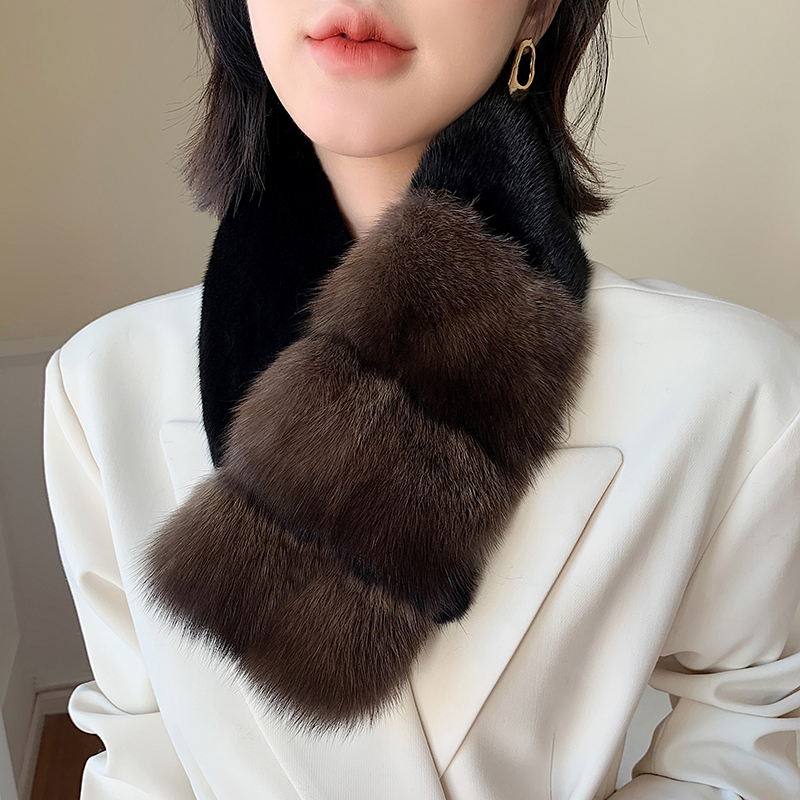 紫色秘密紫貂皮草围脖女貂毛水貂毛领子领子毛毛冬季围巾