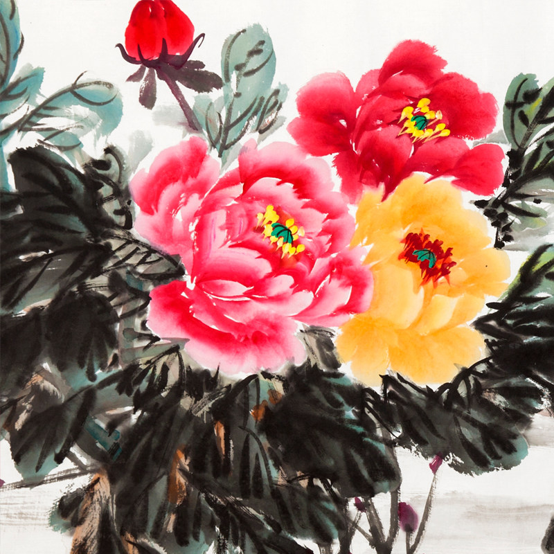 陕西省美协会员 长安实力派画家 丁玲《国色天香》1276