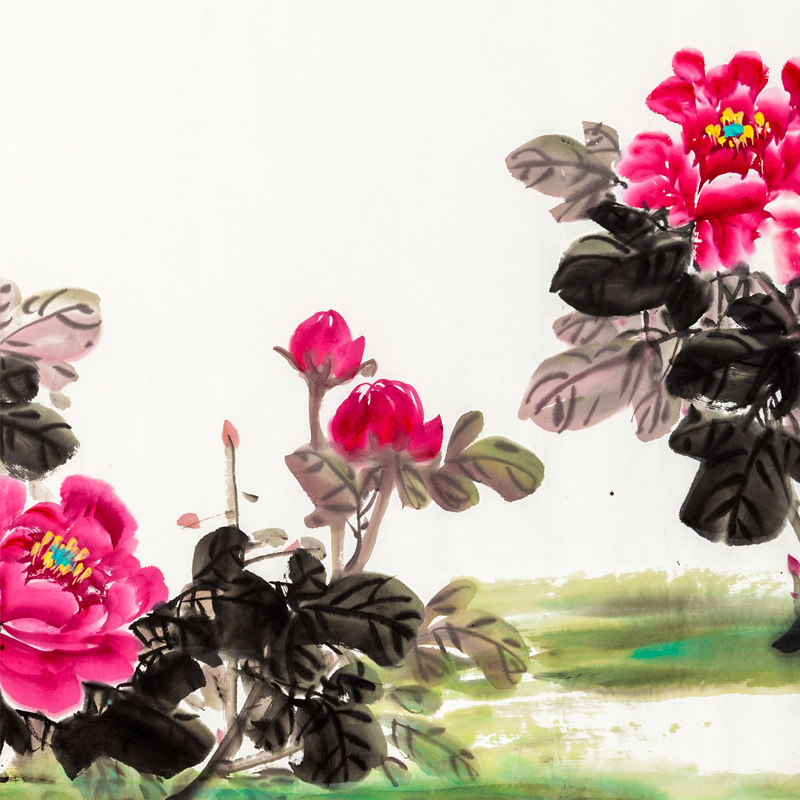 丁玲《国色天香》陕西美协会员 长安画坛实力派画家 1279