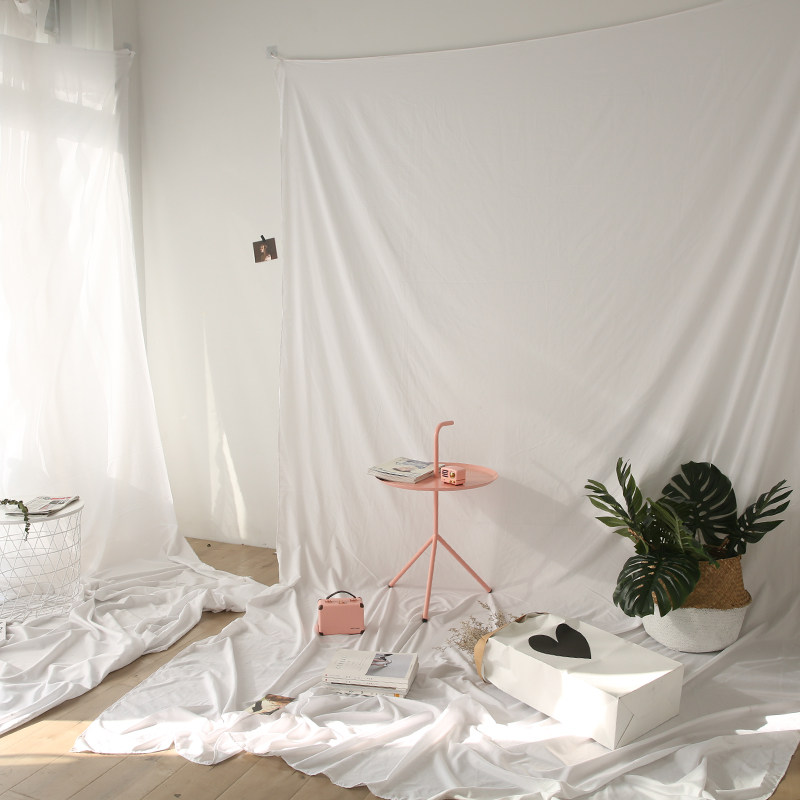 自制ins风白色拍照挂墙背景布 卷边处理不脱线北欧性冷淡风