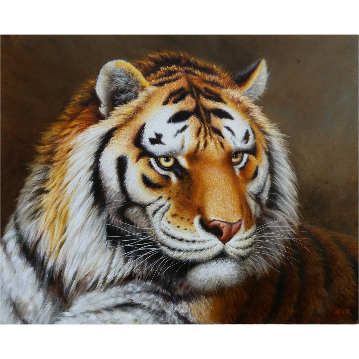 朝鲜画拍卖 客厅装饰画 林京赫《虎》中央创作社