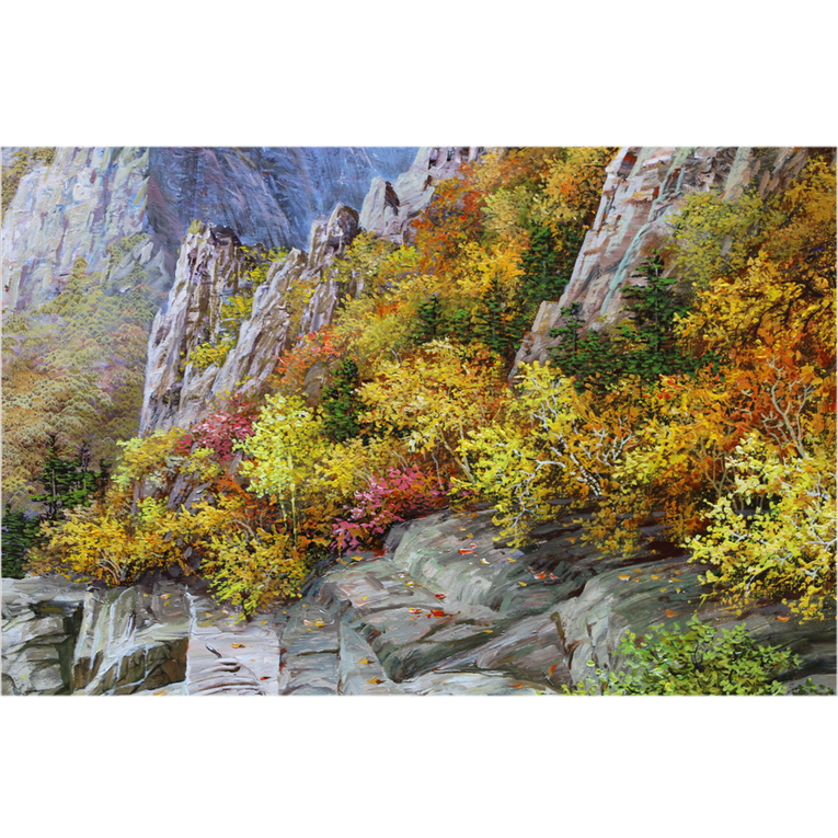 (朝鲜)李京浩《秋潭溪谷》中央美术创作社 大卫画廊