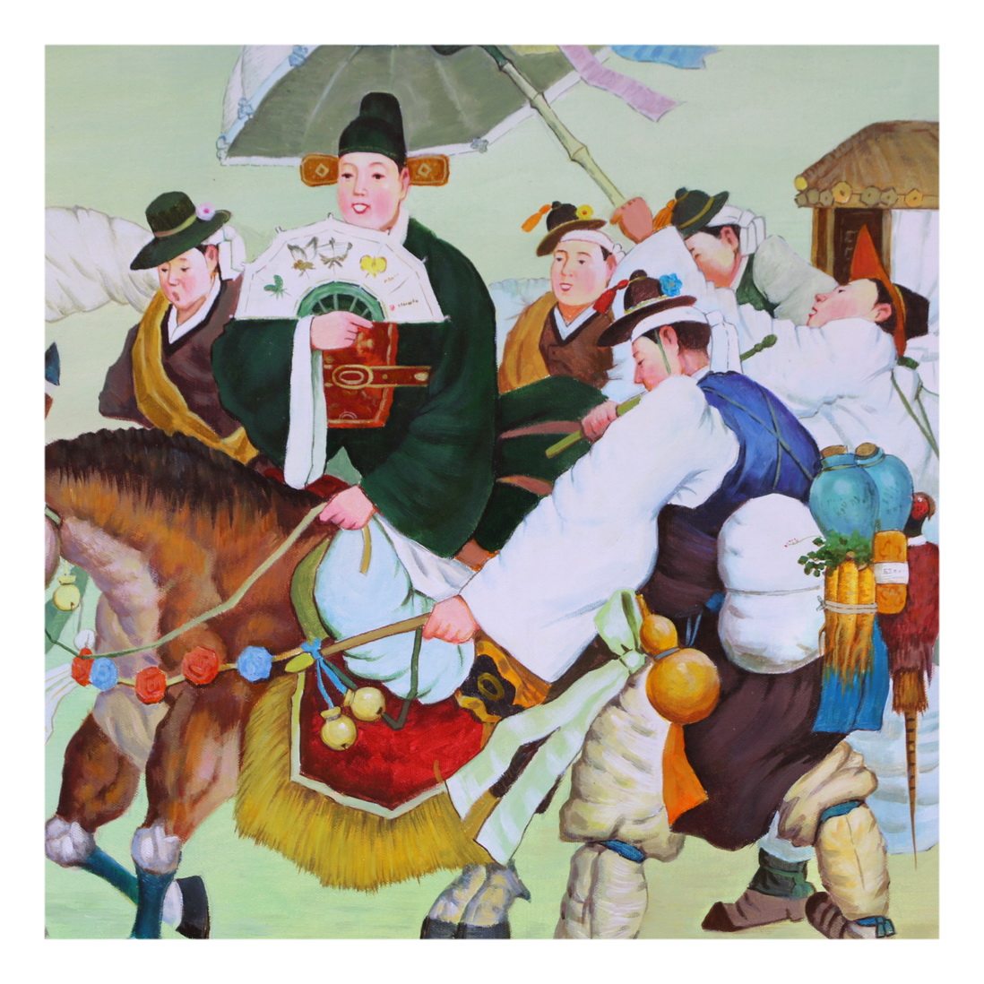 (朝鲜)项明《迎亲》中央创作社 大卫画廊