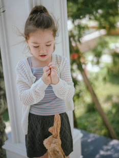 史豌豆女童条纹吊带背心内穿外穿2023夏季新款洋气女宝宝无袖上衣