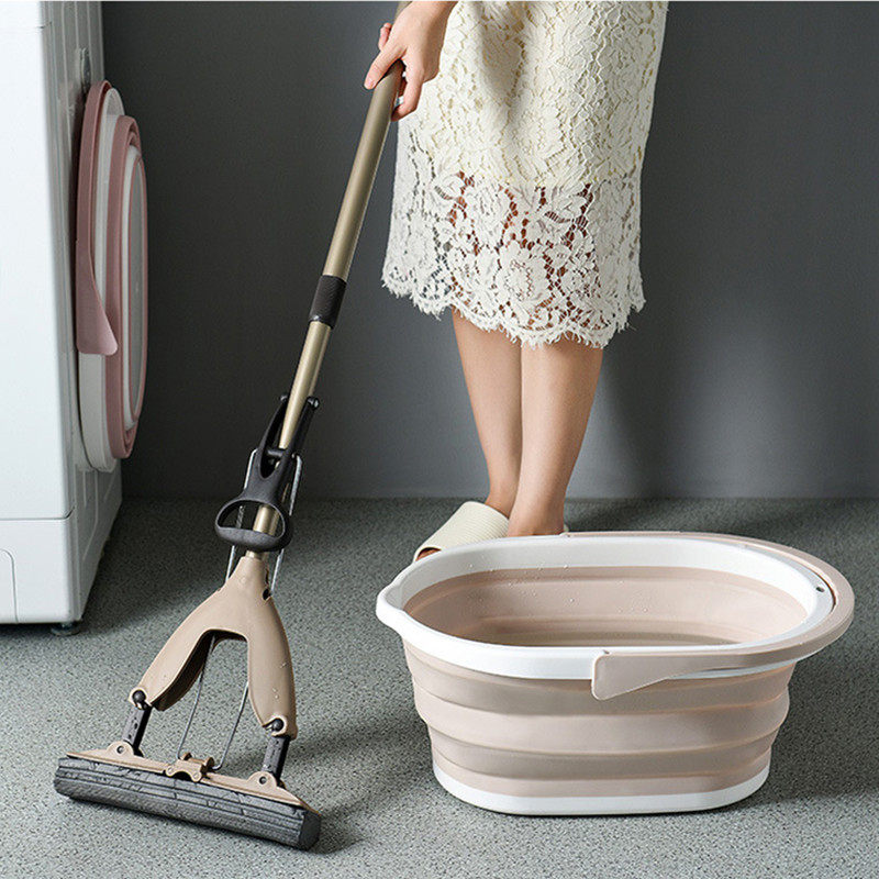 可折叠拖把桶塑料多功能拖地桶家用胶棉拖把清洗桶平板拖布水桶