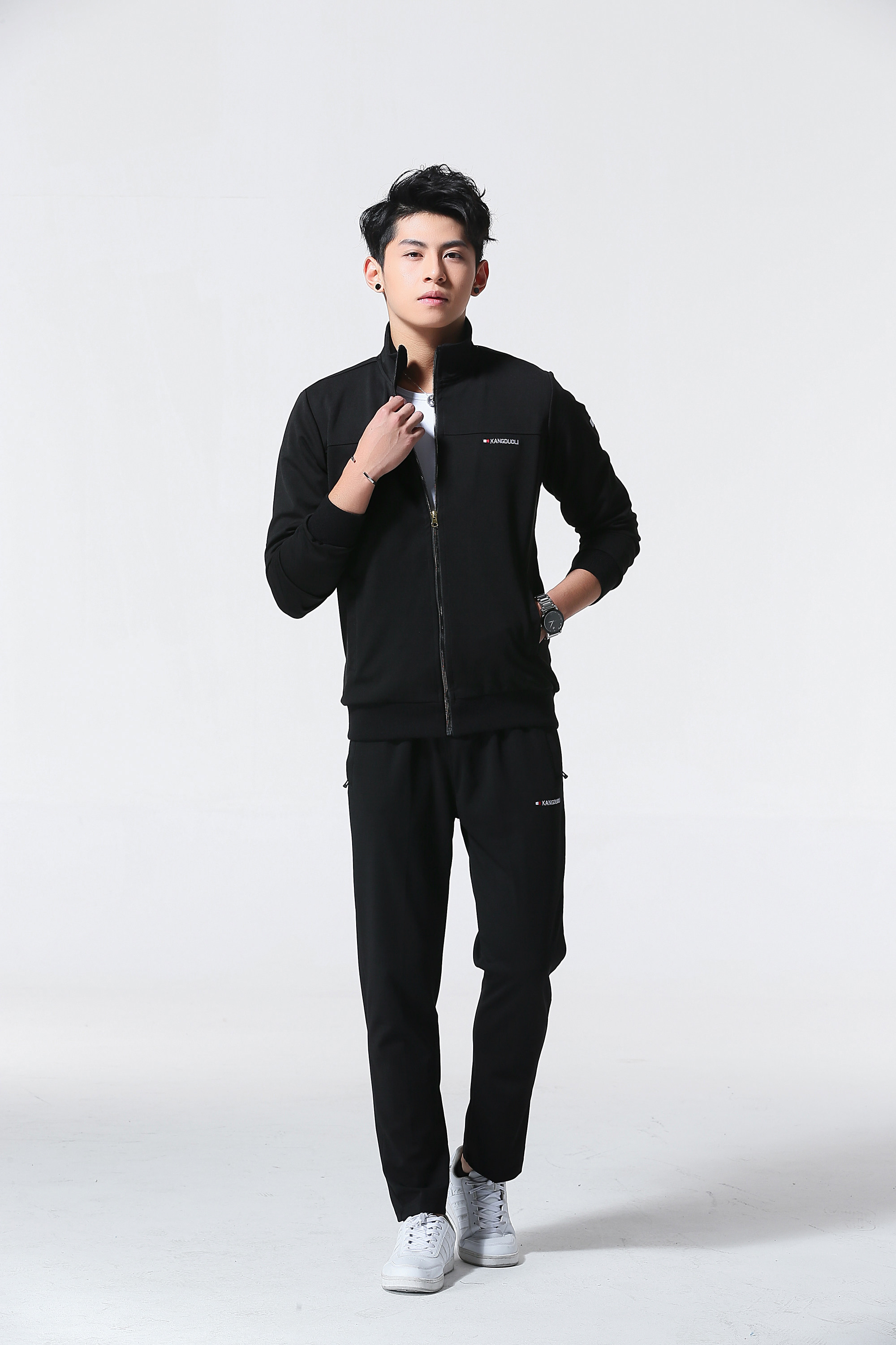 秋冬季新款男士套装休闲运动套显瘦户外跑步服