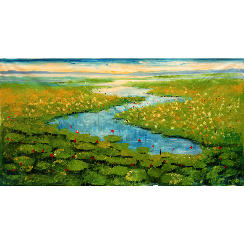 【双十二】李柏林《白洋淀印象》巨幅油画