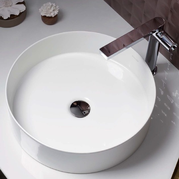 科勒台上盆 艺术盆 丝嘉面盆陶瓷洗脸盆圆形时尚台盆k-90012t-0_不