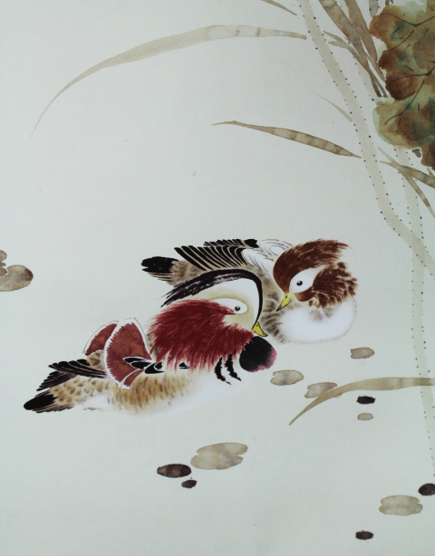 周午生《鸳鸯戏水》