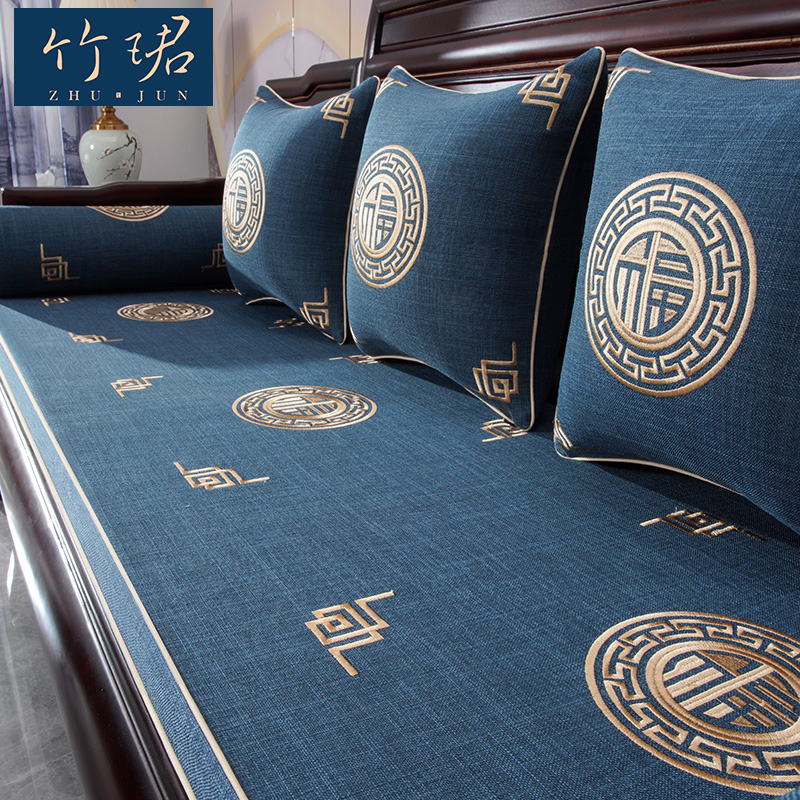 中式红木沙发坐垫新中式实木家具沙发垫罗汉床垫子套罩海绵垫定制