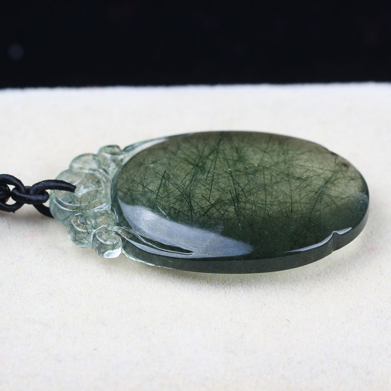 天然精品绿发晶吊坠 晶体通透