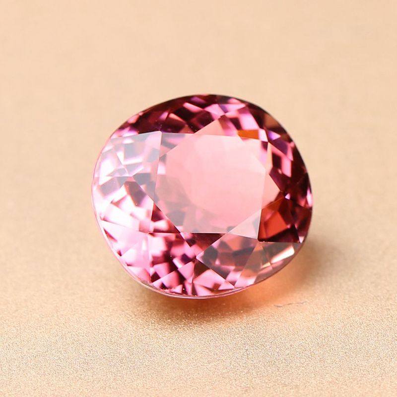 4.46ct 全净体粉红色碧玺裸石戒面 吊坠