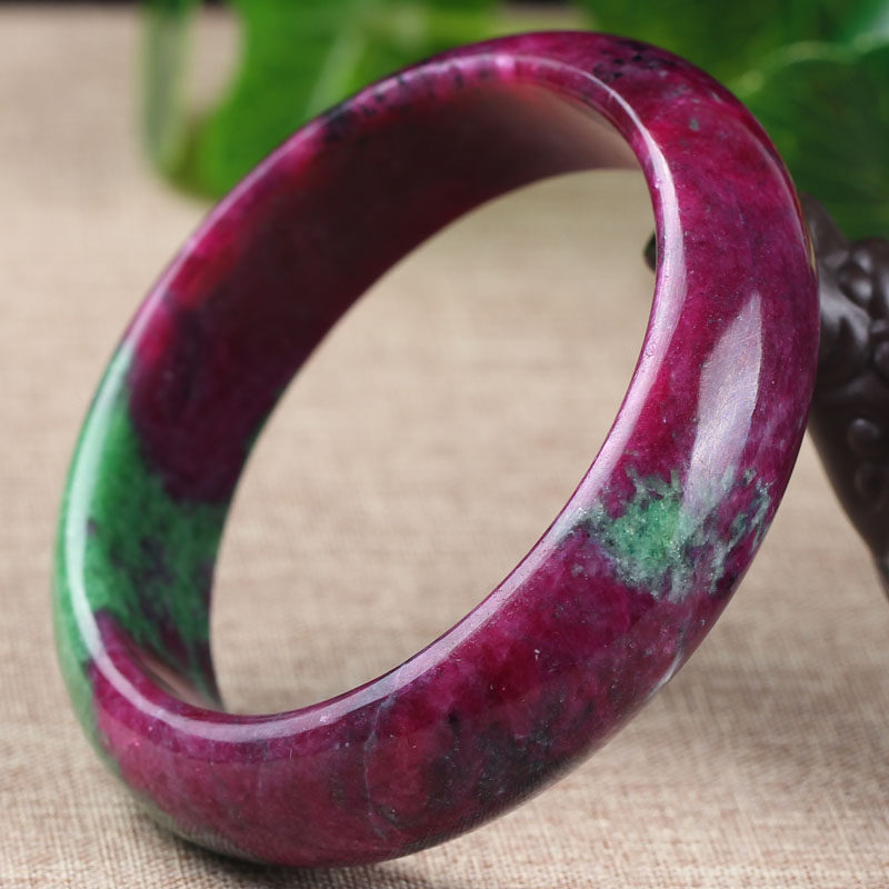 收藏级 天然极品绝美红绿宝手镯 内径--60mm