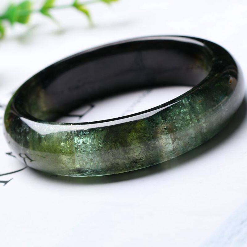 81.05g 内径59mm 巴西绝美难得双色西瓜绿碧玺手镯