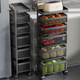 不锈钢厨房极窄夹缝隙置物架冰箱多层卫生间小推车蔬菜零食收纳柜