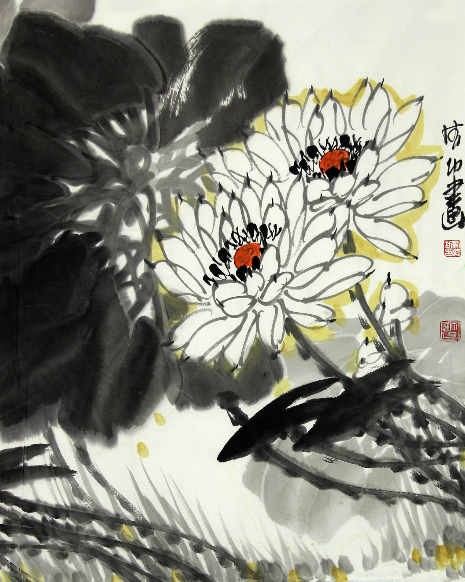 刘德功《荷花》中国画家97百杰