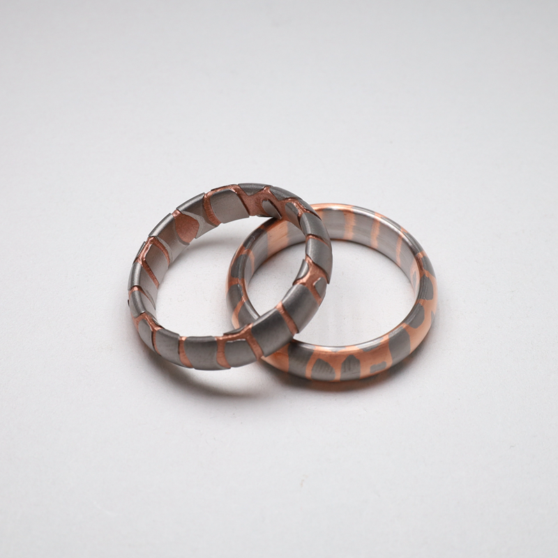 超导体edc戒指金属挂饰铜基铌钛合金木纹金锆大马士革陨石纹朋克