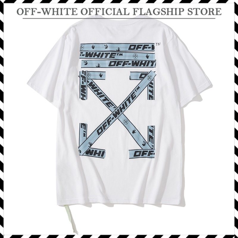 【官方】off white ow春夏字母 logo男女同款圆领短袖t恤胶带箭头