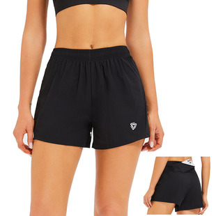 男女同款新款运动腰包短裤带口袋舒适跑步马拉松速干短裤