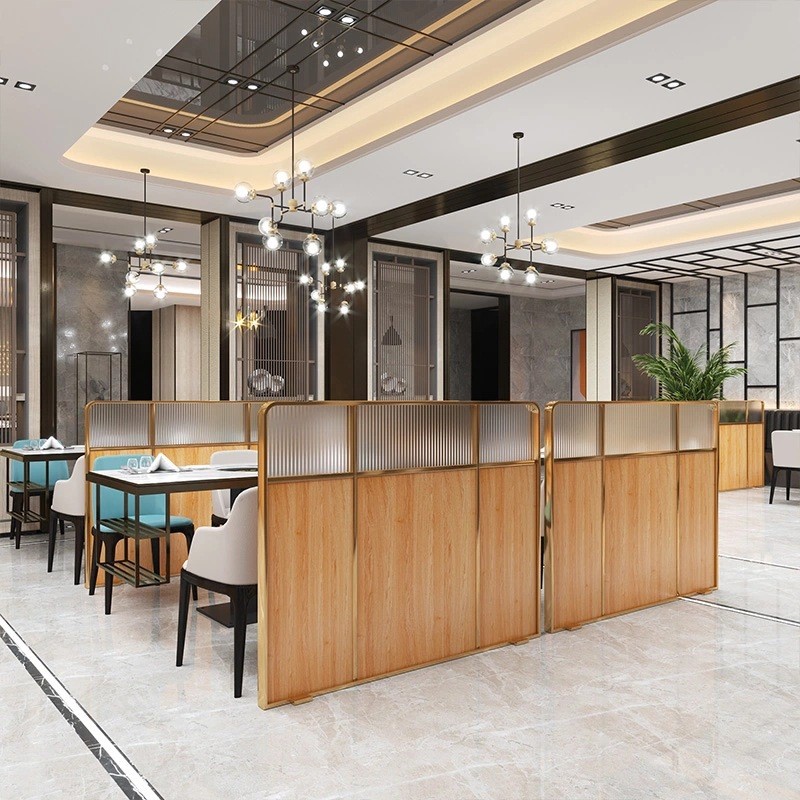 矮隔断半墙围栏餐厅卡座火锅店铁艺简约长虹玻璃餐饮饭店过道屏风