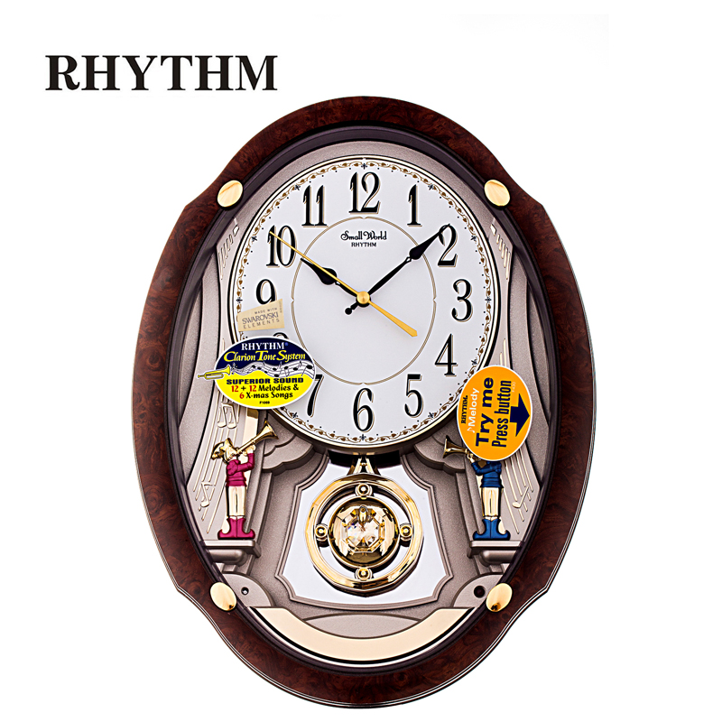 丽声(RHYTHM)时尚音乐居家办公客厅挂钟仿木纹挂钟4MJ403WD23|msdalam kategori rumah harian, Bell, jam dinding - dari Buy2taobao.com untuk memberikan perkhidmatan ejen Taobao profesional membeli