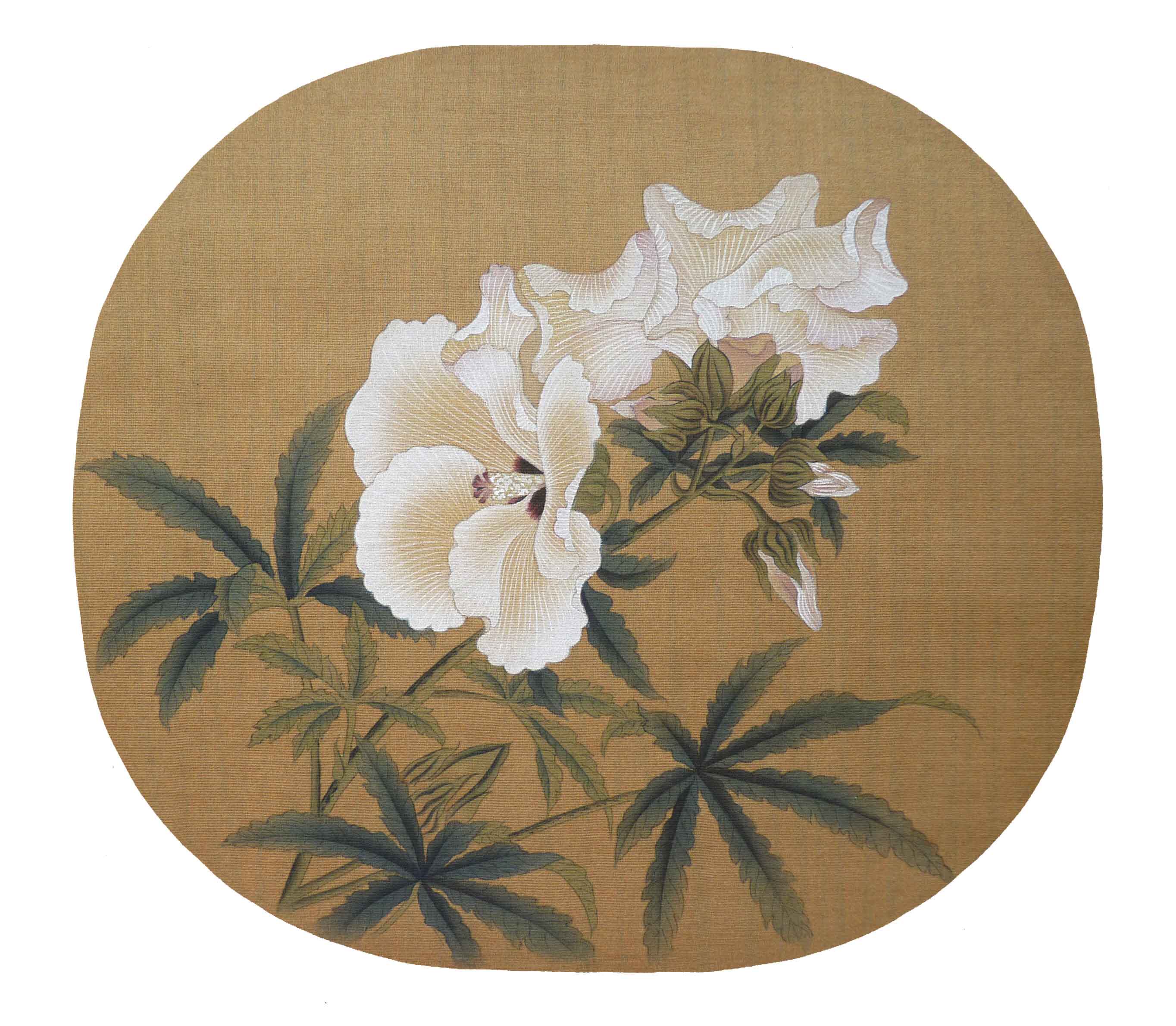 省美协 潜梨青《秋葵图》工笔花鸟画家 -乐乎斋