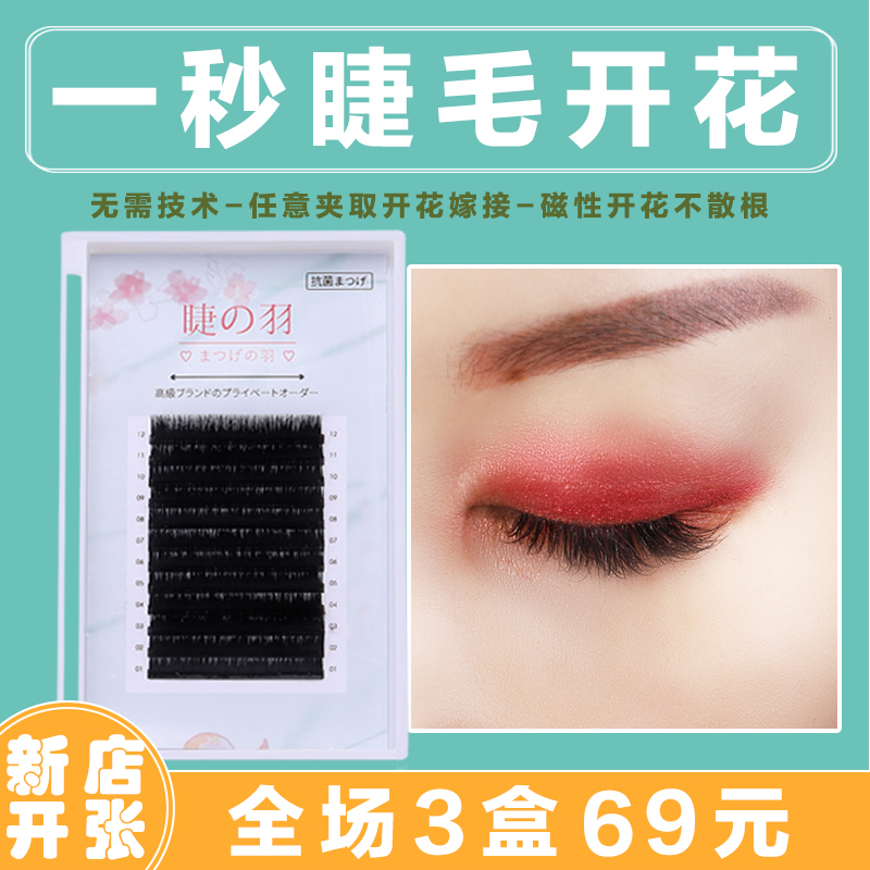一秒可开花美睫睫毛嫁接磁性自然浓密水貂毛美睫种假睫毛
