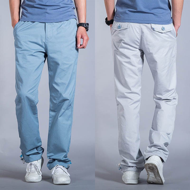 簡約工裝褲男長褲寬松直通潮休閑褲大碼男士戶外男褲青年純棉秋季