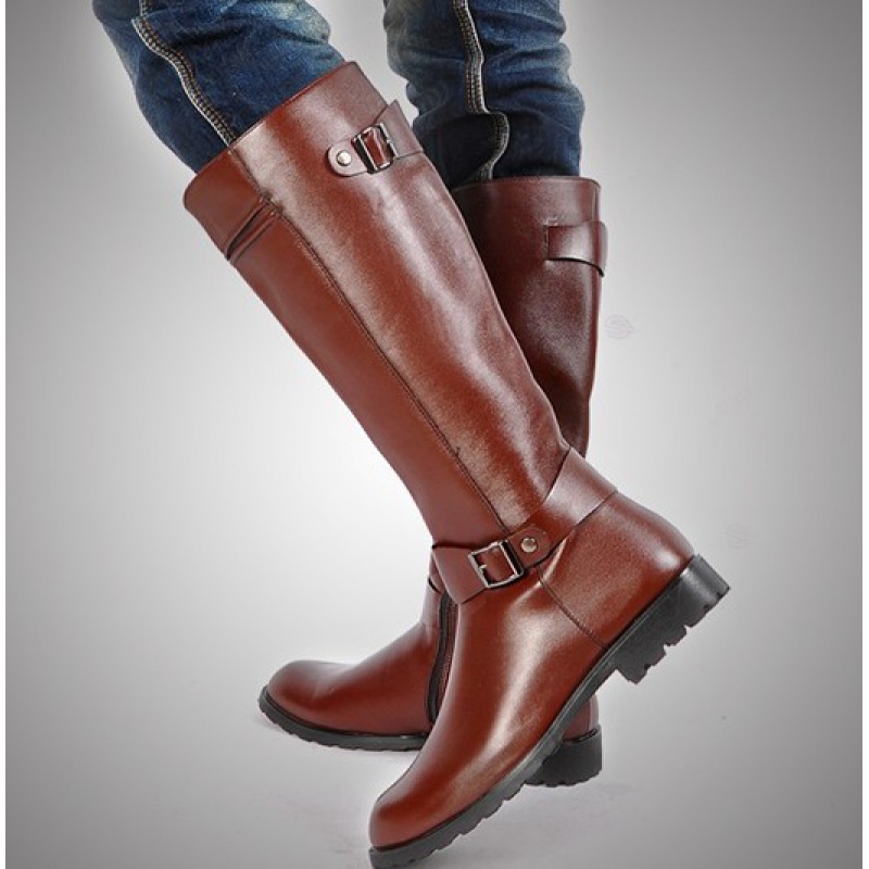 西部牛仔骑士骑行机车高筒长筒男士过膝长靴马丁马术骑马靴子骑兵