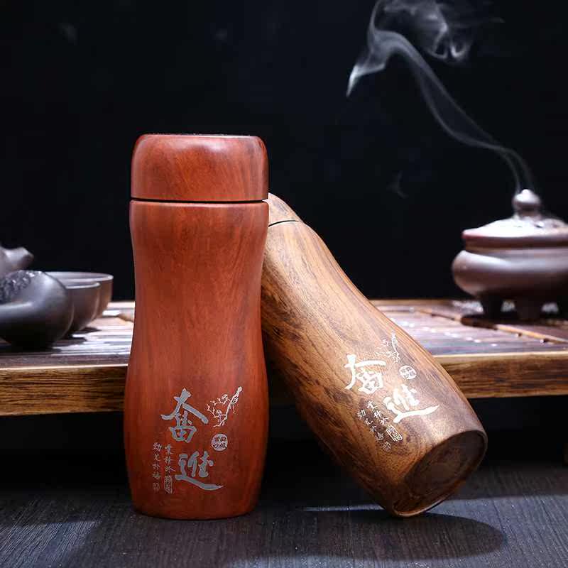 2018新款时尚刻字不锈钢葫芦天然紫砂杯养生不锈钢保温杯水杯定制_不