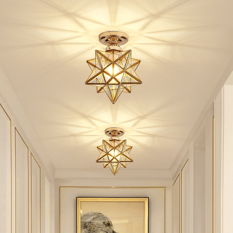 简约轻奢led过道灯走廊灯美式铜灯射灯入户玄关灯客厅创意吸顶灯