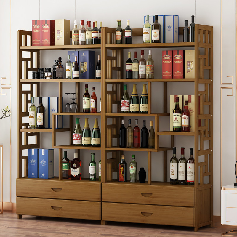 轻奢酒柜现代简约靠墙客厅酒柜墙边柜实木小型餐厅柜子带门玄关架
