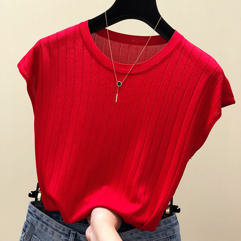 【冰爽丝】新品2019春夏女装宽松针织短袖T恤女修身学生韩版外穿|ruв категории Женская одежда, футболка - от Buy2taobao.com для оказания профессиональной услуги покупки агента Taobao