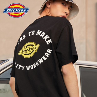 Dickies字母logo印花短袖T恤男迪克斯宽松休闲全棉半袖夏季8901b