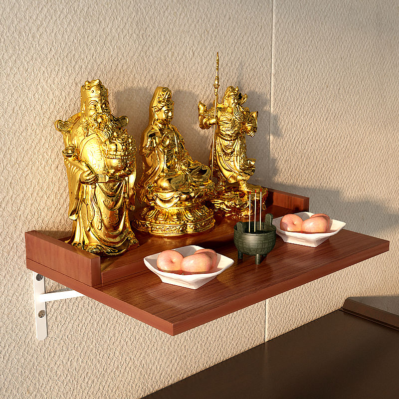 放财神爷的供台架子神坛墙壁挂祖先神位柜中式祖宗神台神堂家用