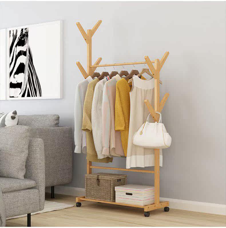 衣帽架 卧室 迷你_衣架木头迷你卧室简易单杆式落地装饰简用儿童房