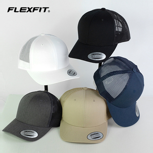 FLEXFIT 夏季透气网眼棒球帽 遮阳防晒鸭舌帽 硬顶网帽男士帽子