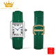 朗动表带 适用于Cartier卡地亚坦克钥匙伦敦手表表带真皮牛皮绿色