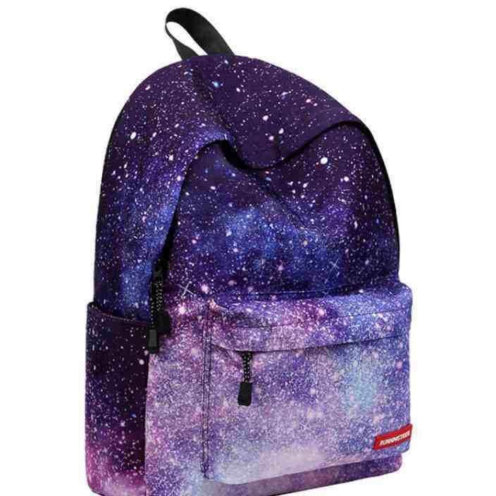 星空书包韩版三件套高初中小学生大容量夜光渐变男女防水双肩背包