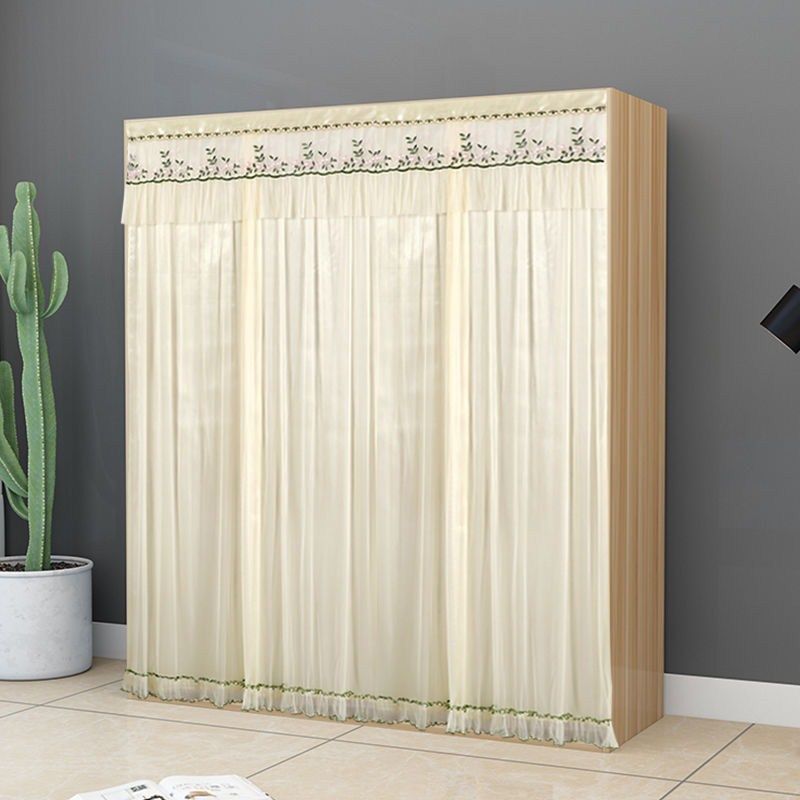 置物架遮柜帘开放式衣柜遮挡帘衣柜门帘魔术贴自粘式衣橱防尘帘子