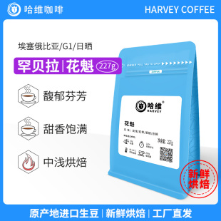 哈维原装进口罕贝拉日晒花魁新鲜烘焙精品单品美式手冲咖啡豆227g