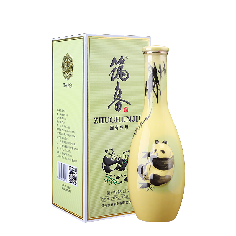 贵州筑春酒 酱香型53度 瓷瓶熊猫
